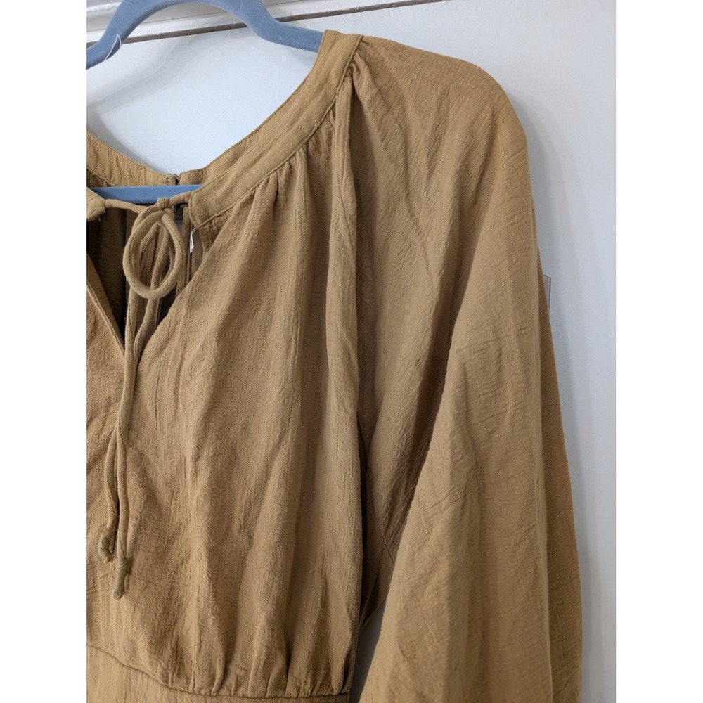 Free People Mustard the only one Open Back Mini Dress Womens Small festival - Picture 3 of 9
